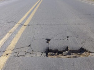 damage-to-a-road-creating-a-hazard-for-drivers-in-florida